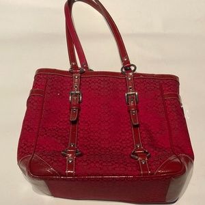 Red Coach Shoulder Bag